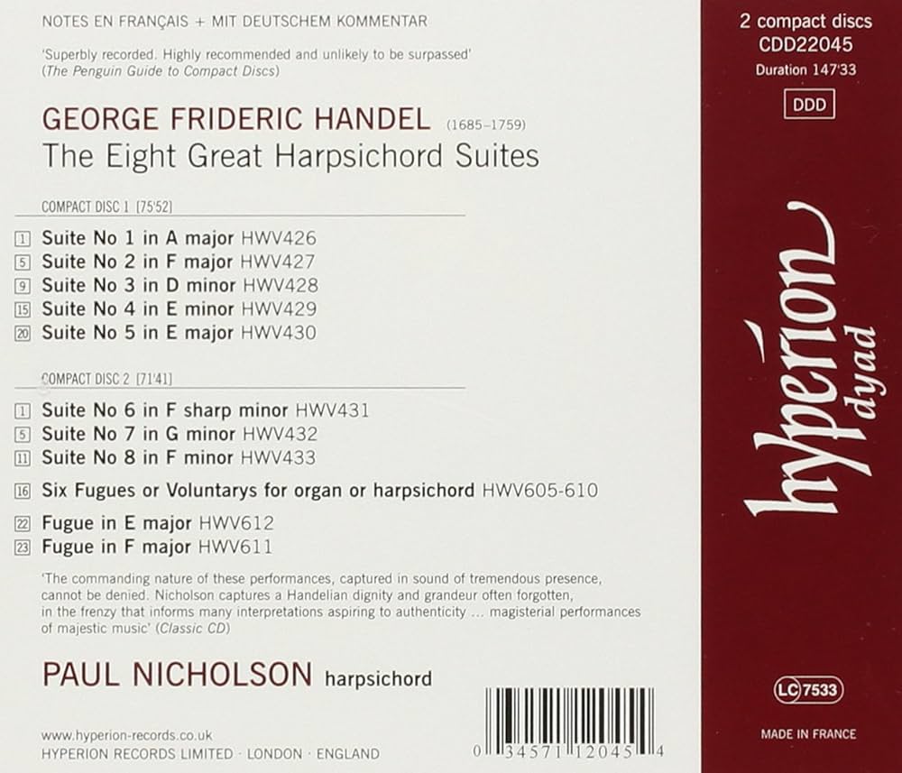 George Frideric Handel, Paul Nicholson - Handel: The Eight